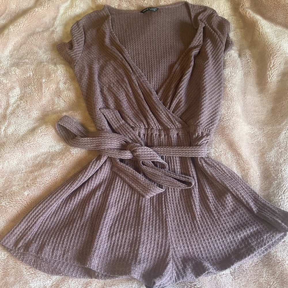 Purple tie romper